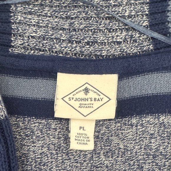 St. John's Bay Navy and Gray Knit Cardigan - Picture 2 of 4